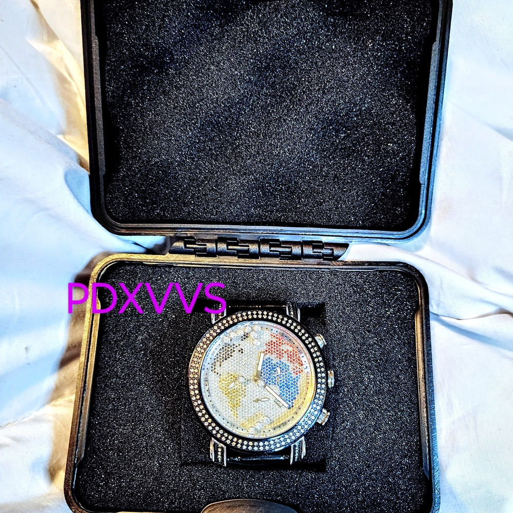 Joe Rodeo Rainbow Natural Diamond Watch With Genuine Leather Band